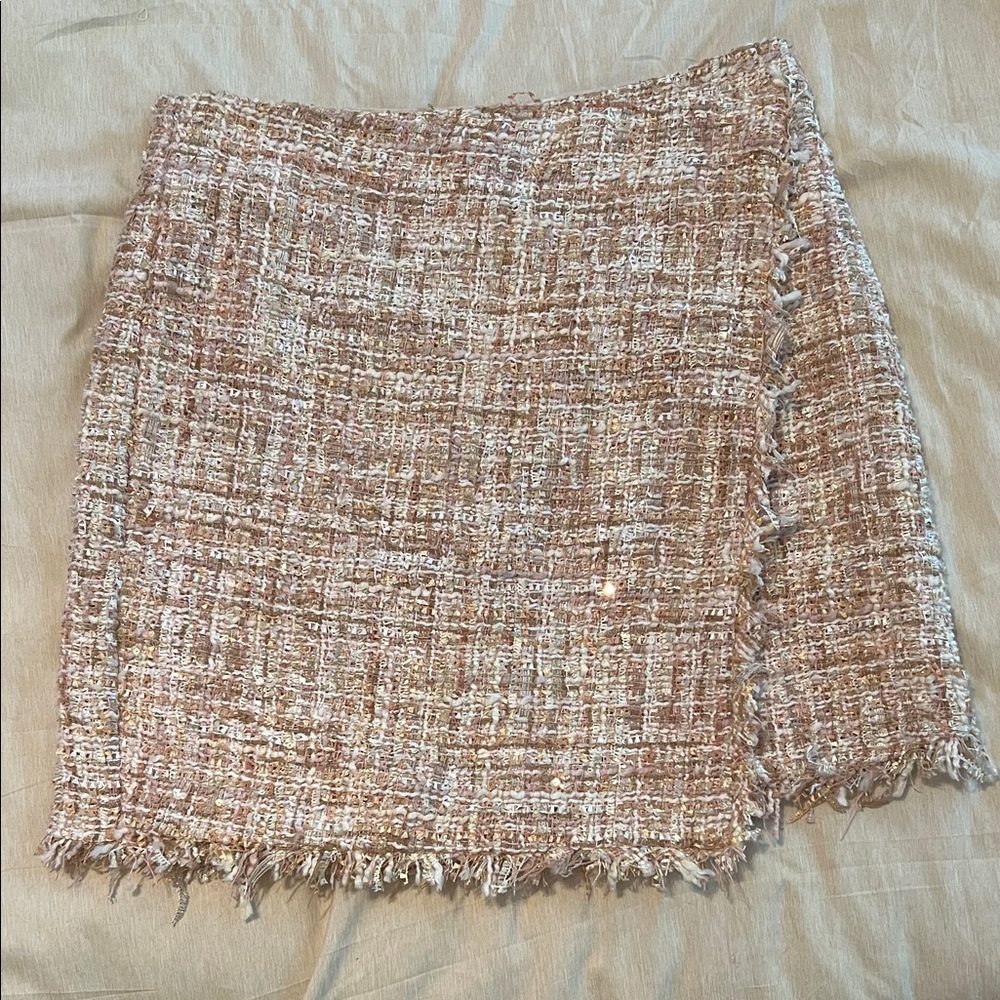 Forever 21 Tweed Mini Skirt in Cream and Brown